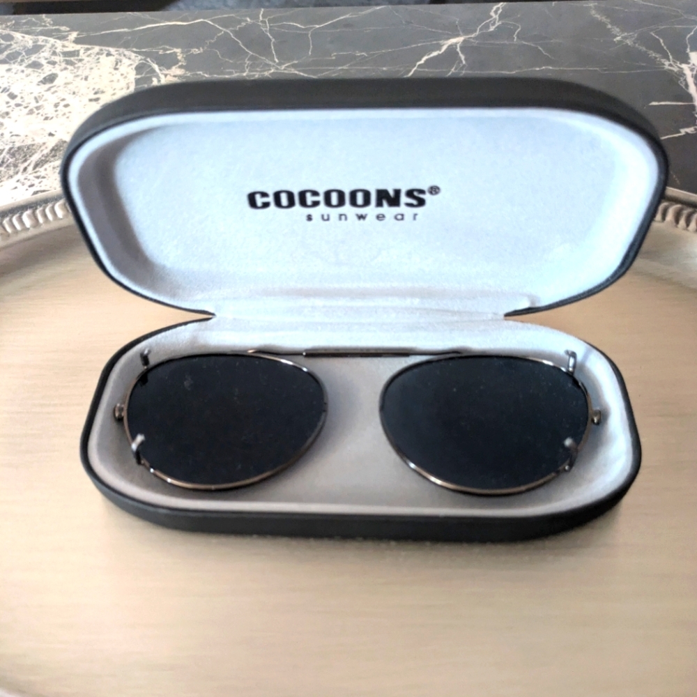 Cocoons Clip On Sunglasses, Eyewear.  Case Included.